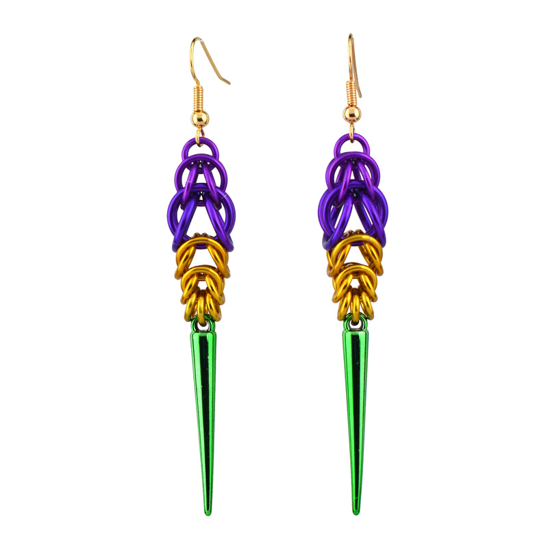 Mardi Gras Spike Earrings