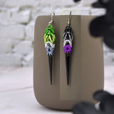 RESERVED: Custom Mismatch Spike Earrings - aro + ace with black spikes