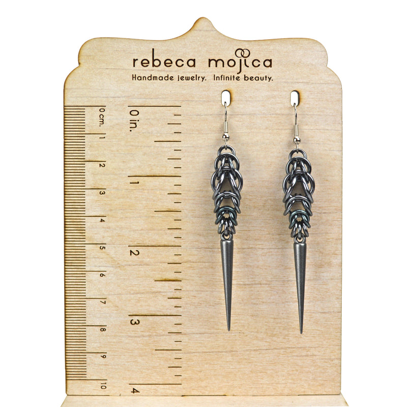 Spike Earrings - Grey