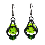 Neon Green d20 Earring