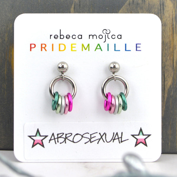 Abrosexual Pride - Tiny Flag Earring Studs