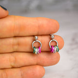 Abrosexual Pride - Tiny Flag Earring Studs