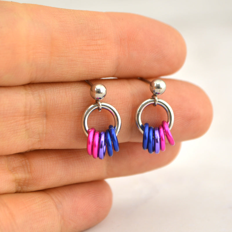 Bisexual Pride - Tiny Flag Earring Studs