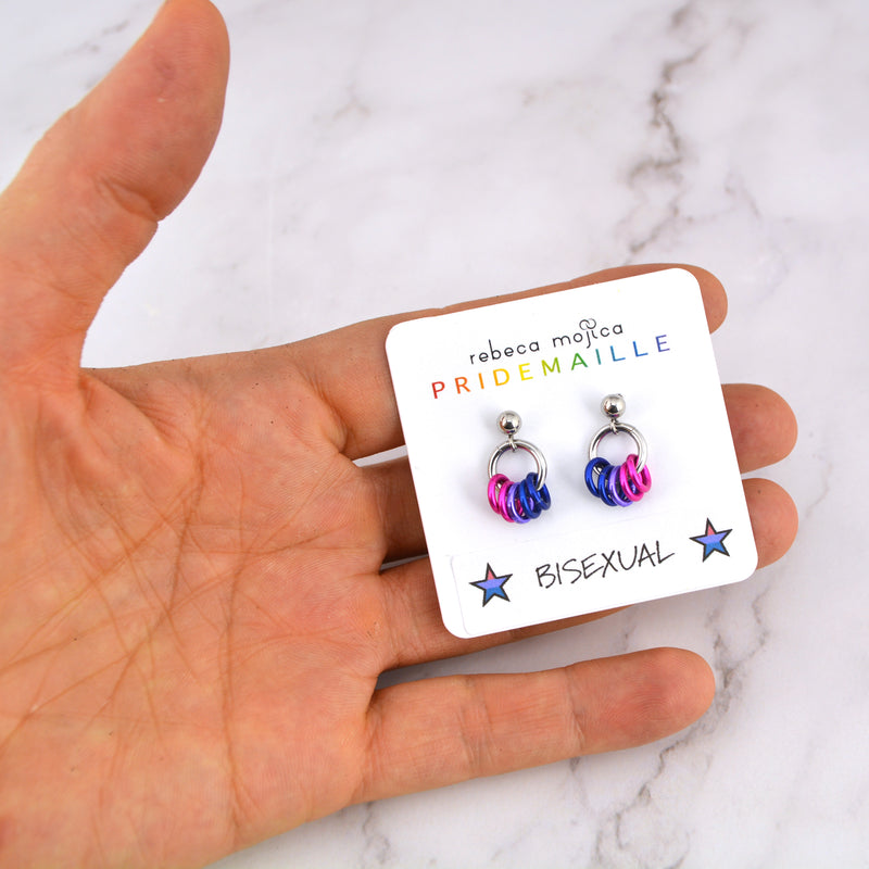 Bisexual Pride - Tiny Flag Earring Studs