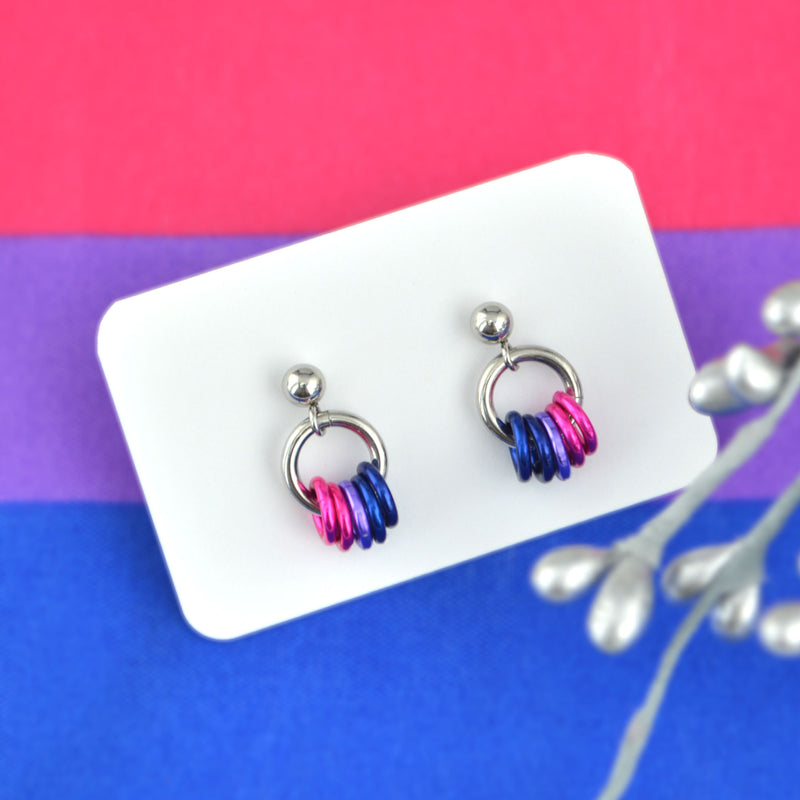 Bisexual Pride - Tiny Flag Earring Studs