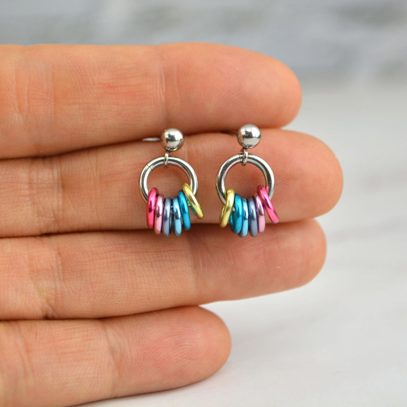 Genderflux Pride - Tiny Flag Earring Studs