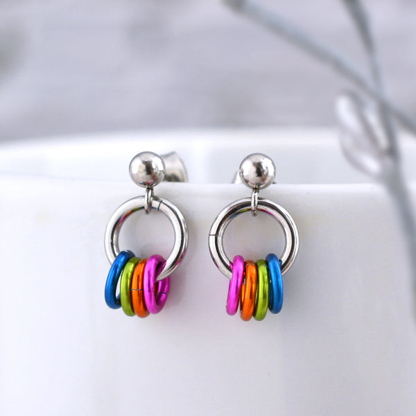 Panromantic Pride - Tiny Flag Earring Studs