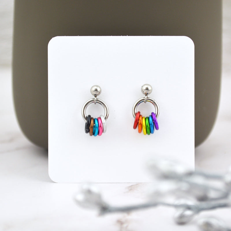 Progress Pride - Tiny Flag Earring Studs