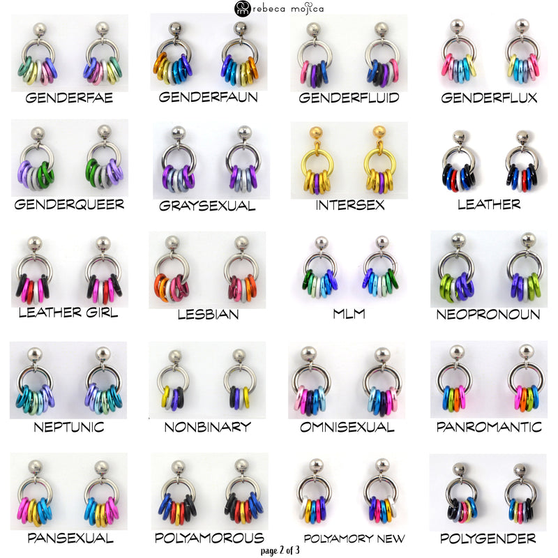 LGBTQIA+ Pride Tiny Hoop Flag Earrings - Pick Your Flag, 40+ Flags to Choose From