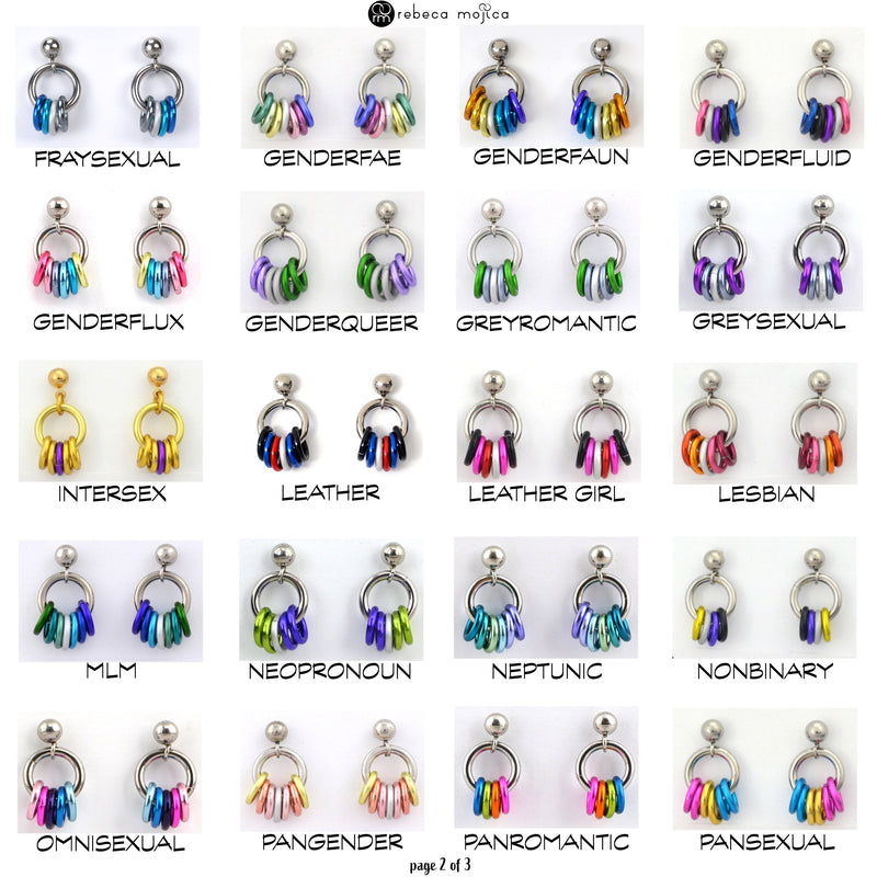 LGBTQIA+ Pride Tiny Hoop Flag Earrings - Pick Your Flag, 50+ Flags to Choose From