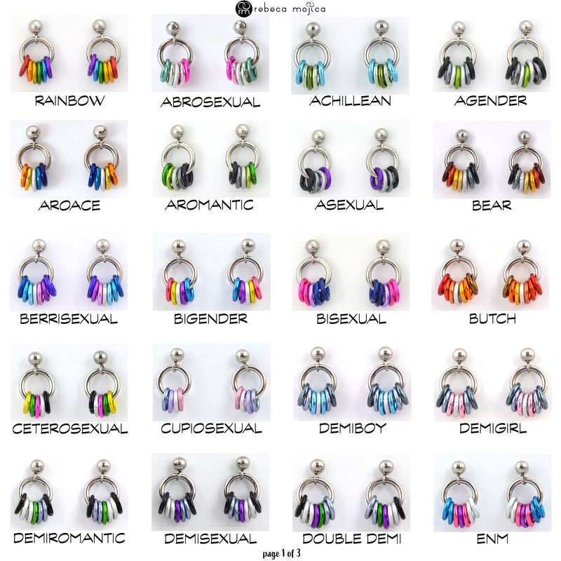 LGBTQIA+ Pride Tiny Hoop Flag Earrings - Pick Your Flag, 50+ Flags to Choose From