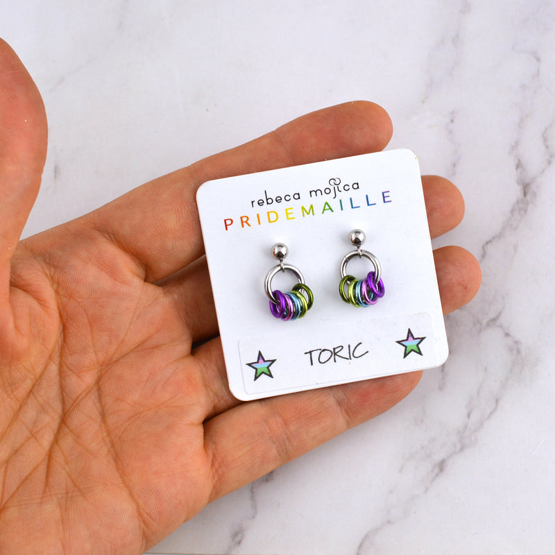 Toric Pride - Tiny Flag Earring Studs