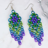 Chandelier Earrings - Peacock colors