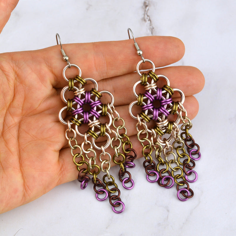 Chandelier Earrings - Vintage Rose