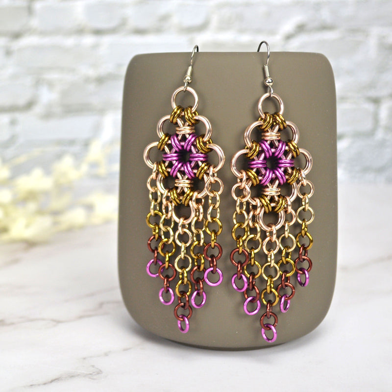 Chandelier Earrings - Vintage Rose