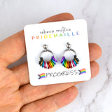Rainbow Progress Pride - Small Hoop Earring on Post