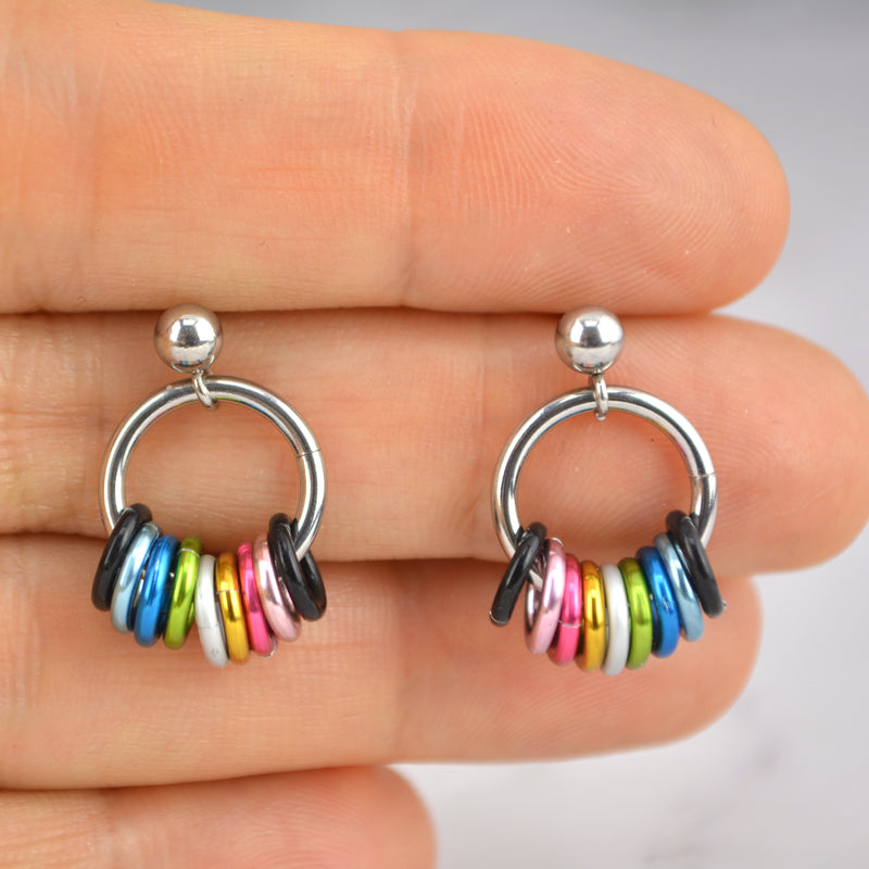 Queer Pride - Small Hoop Earring on Post