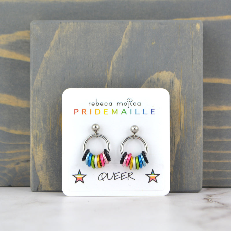 Queer Pride - Small Hoop Earring on Post