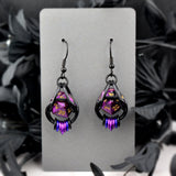 Purple Goth d20 Earrings