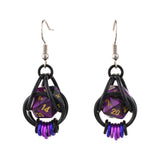 Purple Goth d20 Earrings