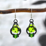 Neon Green d20 Earring