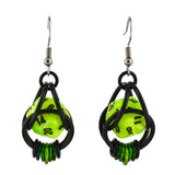 Neon Green d20 Earring