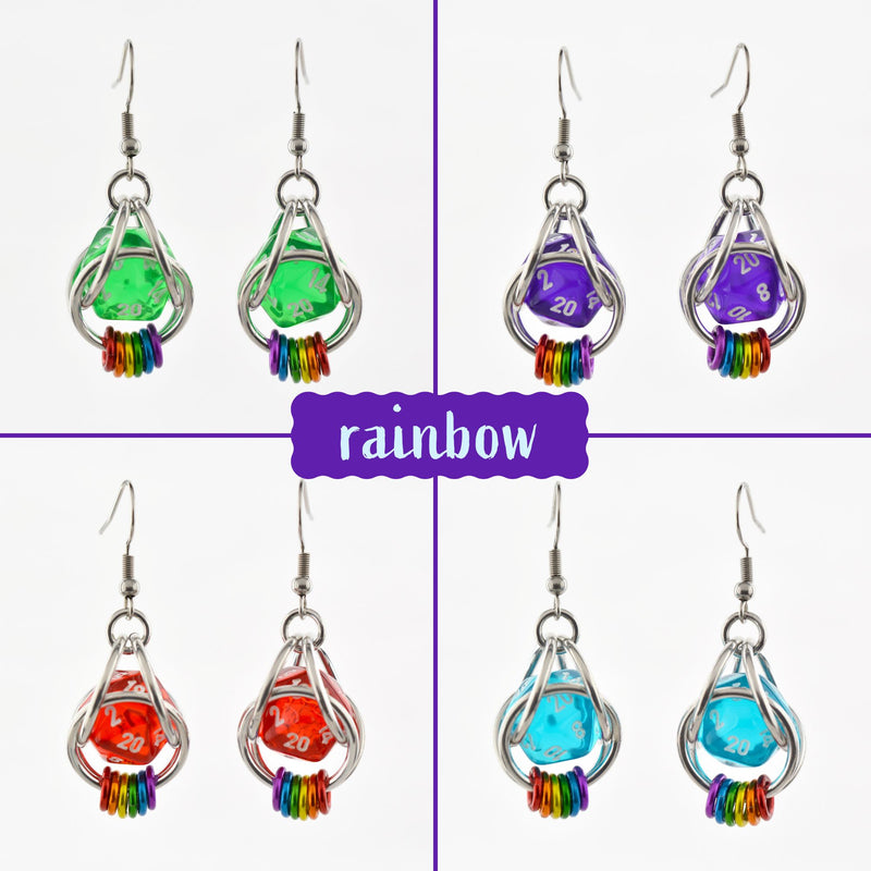 Customizable d20 Earrings - Pick Your Colors