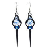 Black Spike UV Reactive d20 Earrings