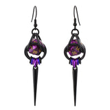 Purple Goth d20 Spike Earrings