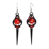 Red & Black Spike d20 Earrings