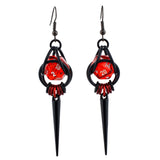 Red & Black Spike d20 Earrings