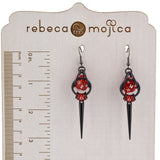 Red & Black Spike d20 Earrings