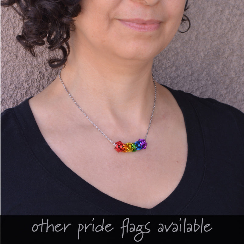 Transgender Pride Sliding Tube Necklace