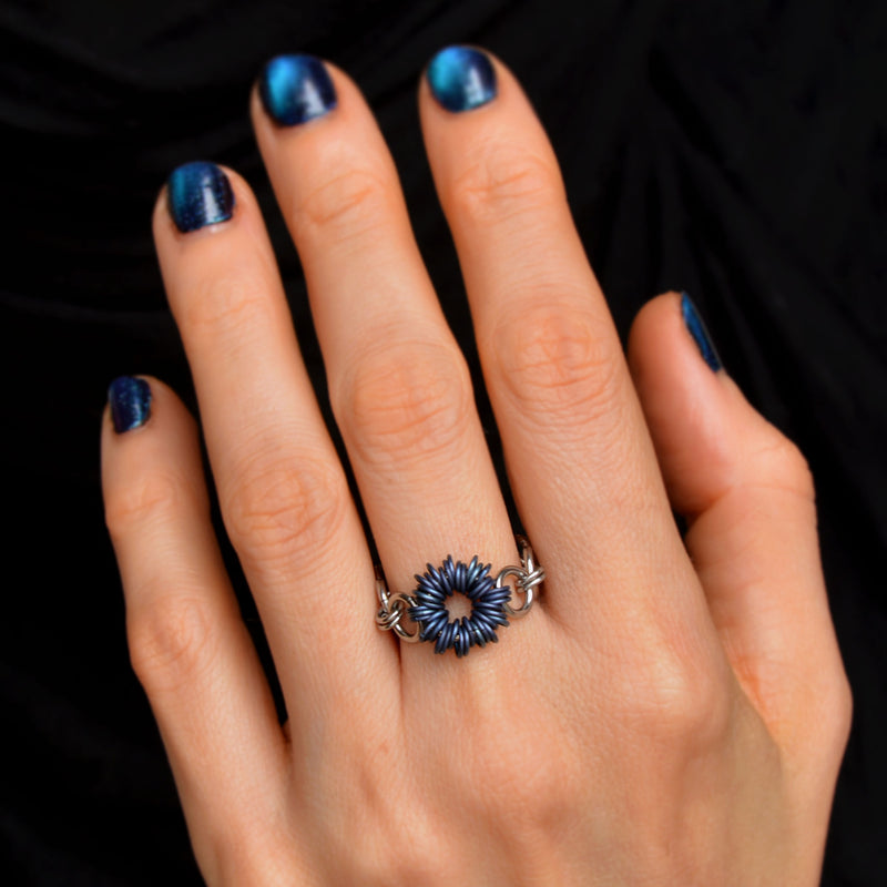 Coiled Flower Finger Ring