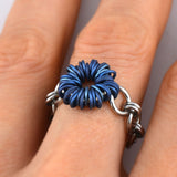 Coiled Flower Finger Ring