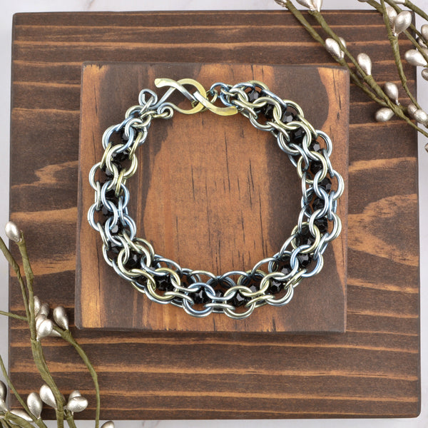 SALE: Misty Captive Crystals Niobium Bracelet - S/M - Approx 7.25"