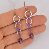 SALE: Tapered Sterling & Niobium Earrings With Crystals