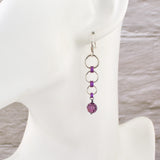 SALE: Tapered Sterling & Niobium Earrings With Crystals