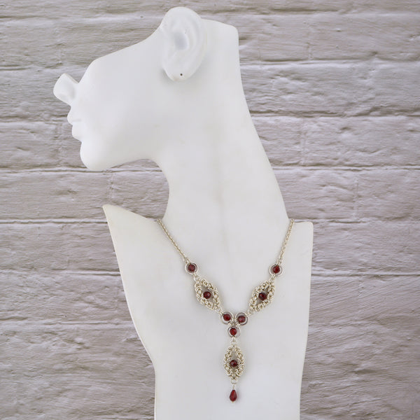 SALE: Sterling Silver Floating Bead Necklace - 19"