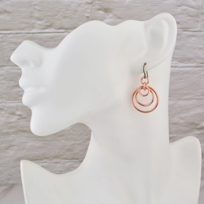 SALE: Copper Scallop Hoop Earrings