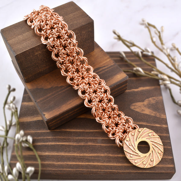 SALE: Bronze Knotted Lace Cuff - S/M (7.25")