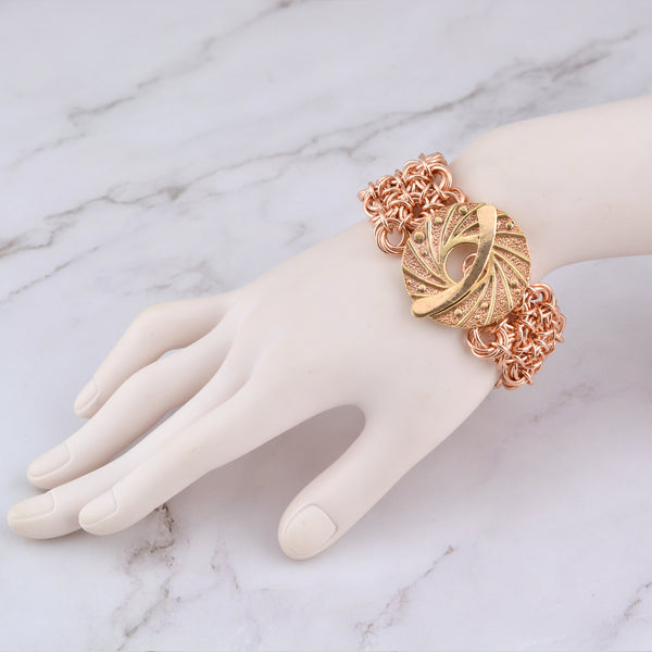 SALE: Bronze Knotted Lace Cuff - S/M (7.25")