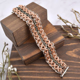 SALE: Steel, Bronze & Enameled Copper Reversible Cuff - XS (Approx 6.5")